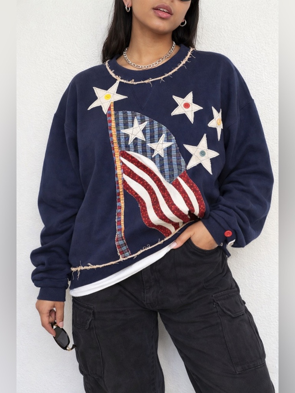 Russell Athletic Navy Star Sweatshirt